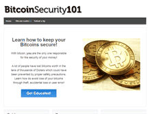 Tablet Screenshot of bitcoinsecurity101.com